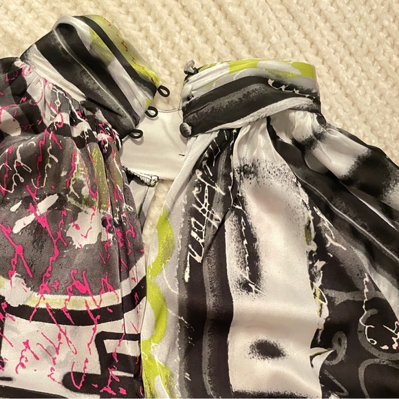 New York & Co. Gabrielle Union Colorful Graffiti Print Mini Long Sleeves Dress - Picture 5 of 10